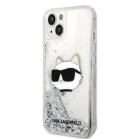 Karl Lagerfeld KLHCP14MLNHCCS iPhone 14 Plus 6.7" sidabrinis/sidabrinis kietasis dėklas Blizgučiai Choupette Galva