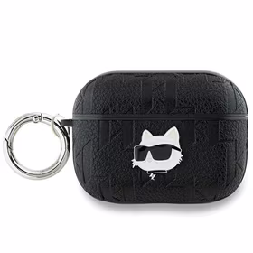 Karl Lagerfeld Monogram Choupette Head dėklas AirPods Pro 2 - juodas