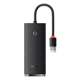 Baseus Lite Series HUB 4 prievadų (USB-A į 4xUSB-A 3.0) 0.25m juodas (WKQX030001)
