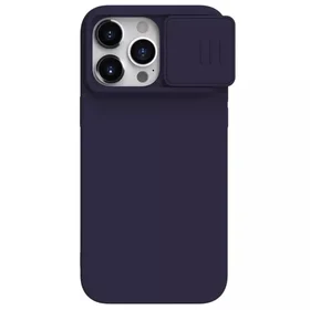 Dėklas Nillkin CamShield Silky Silicone Apple iPhone 15 Pro Max tamsiai violetinis