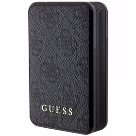 Guess Išorinė baterija 18W GUPB10DP4GEGK 10000mAh juoda/juoda 4G Odinis Metalinis Logotipas