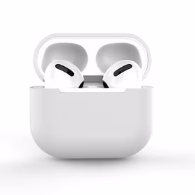 AirPods dėklas silikoninis minkštas ausinėms baltas (C)
