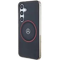 Mercedes dvigubo sluoksnio W Magnetinis dėklas telefonui Samsung Galaxy S24 - juodas
