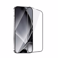 Apsauginis stiklas su metalo rėmu skirtas iPhone 16 Plus 6,7", juodas rėmas
