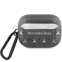 Mercedes MEAP8DPMGS AirPods Pro dėklas su didelio žvaigždės rašto dizainu, juodas