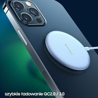 USAMS Belaidis įkroviklis US-CD160 magneticW2 15W aliumininė iPhone 12 series sidabrinis CD160DZ01