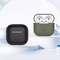Tech-Protect Silikoninis dėklas ausinėms Apple AirPods 4 - juodas