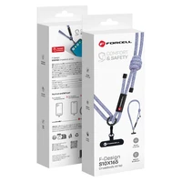 FORCELL F-DESIGN S10X165 kryžminė telefono virvelė su reguliuojamu ilgiu (maks. 82,5cm kilpoje) pilka violetinė