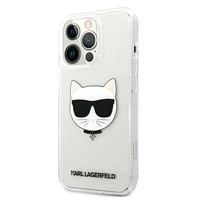 Karl Lagerfeld Choupette galvos dėklas telefonui iPhone 13 Pro Max – permatomas