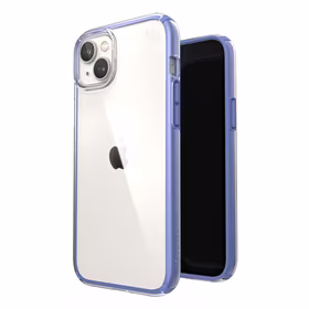 Speck Presidio Perfect-Clear with Impact Geometry - iPhone 15 Plus / 14 Plus dėklas with MICROBAN Coating (Clear / Grounded violetinis)