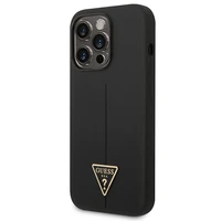 Guess GUHCP14LSLTGK iPhone 14 Pro 6.1 "juodas/juodas kietas dėklas Silikoninis Triangle