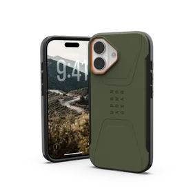 UAG Civilian MagSafe dėklas iPhone 17 - olive and oranžinis