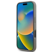 DKNY Languotas raštas magnetinis iPhone 16 dėklas - smėlinis