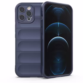 Magic Shield dėklas telefonui iPhone 12 Pro Max lanksčios šarvuotos tamsiai mėlynos spalvos dangtelis