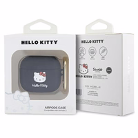 Hello Kitty silikoninis 3D Kitty galvos dėklas AirPods 3 - juodas