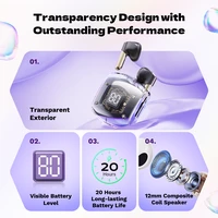 Rock Bluetooth ausinės TWS Air Bubble rožinės