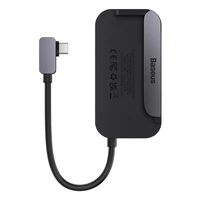 Baseus PadJoy universalus 6in1 USB-C USB-C HUB planšetei / išmaniajam telefonui - tamsiai pilkas