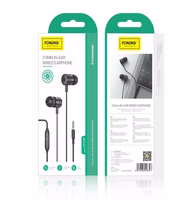 FONENG laidinės ausinės EP200 JACK 3.5MM su mikrofonu 1.2M juodas