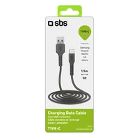 SBS TECABLEMICROC15K USB-A - USB-C kabelis 1,5 m - juodas