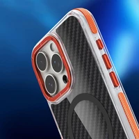 FIBER dėklas telefonui suderinamas su magnetine funkcija SAMSUNG S25 ULTRA oranžinė