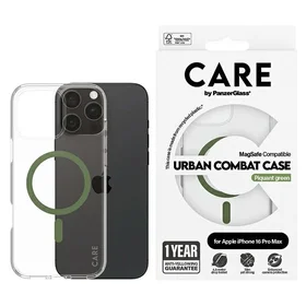 CARE by PanzerGlass Flagmano dėklas telefonui iPhone 16 Pro Max 6.9" žalias/žalias Magnetinis 1372