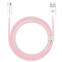 Blavec Kabelis Candy pynėtas - USB į Type C - PD 60W 3A 3 metrai Apple CarPlay/Android Auto (CCA-UC3P30) rožinis