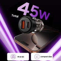 Tech-Protect CC03 45W automobilinis įkroviklis 2 lizdai USB-A / USB-C juodas