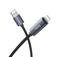 Kabelis USB A į Lightning Hoco 2,4A su ekranu 1 m X112 juodas