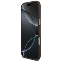 GUESS dėklas telefonui IPHONE 17 Air GUHCP17MP4G4SMCW (4G PU odos dėklas su dideliu 4G ir klasikiniu logotipu bei sidabriniu metaliniu kameros rėmeliu) rudas