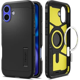 Spigen Tough Armor Magnetinis dėklas su stovu iPhone 16 - juodas