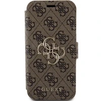 Guess 4G Metal Logo dėklas iPhone 15 Pro - rudas