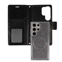 Glitter Magsafe Dėklas telefonui Samsung Galaxy S24 Plus juodas