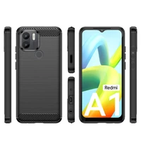 Carbon Case dėklas Xiaomi Redmi A1+ lankstus silikoninis anglies dangtelis juodas