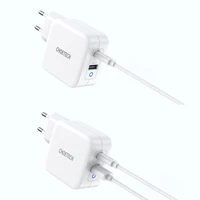 "Choetech" greitasis sieninis įkroviklis "GaN" USB C tipo PD USB-A QC3.0 65W 3,25A, baltas (PD8002)