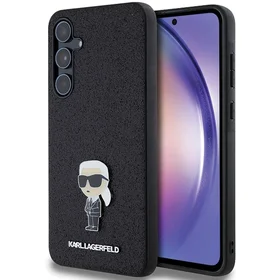 Karl Lagerfeld Fiksuotas Blizgus Ikonik Logotipas Metal Pin dėklas Samsung Galaxy A55 - juodas