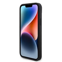 Guess GUHCP15MP4TDSCPK iPhone 15 Plus 6.7" juodas kietasis dėklas Crossbody 4G metaliniu logotipu