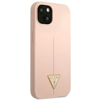Guess GUHCP13SSLTGP iPhone 13 mini 5.4" rožinis kietas dėklas silikoninis trikampis
