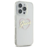 Guess IML Heart dėklas telefonui iPhone 16 Pro - skaidrus
