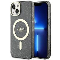 Guess Glitter Gold Magnetinis dėklas telefonui iPhone 14 - juodas