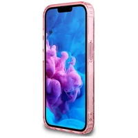 Guess IML Flowers Magnetinis dėklas telefonui iPhone 16e - rožinis