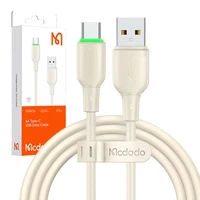 USB į USB-C kabelis Mcdodo CA-4750 su LED šviesa 1.2m (smėlio spalvos)