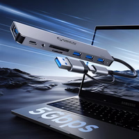 Orico YSB4-U2 USB-A/USB-C Hub prijungimo stotelė 2x USB-A 2.0 + 1x USB-A 3.0 + 1x USB-C 2.0 + 1x USB-C - pilka