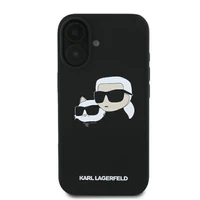 Karl Lagerfeld silikoninis Nauble Heads Print magnetinis dėklas telefonui iPhone 16 - juodas