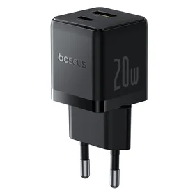 Baseus Palm 20W USB-C USB-A sieninis įkroviklis - juodas