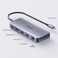 UNITEK AKTYVUSIS KONCENTRATORIUS USB-C 10GBPS, M.2, HDMI, PD 100W