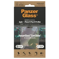 PanzerGlass itin platus antibakterinis apsauginis stiklas su kameros dangteliu ir pozicionieriumi iPhone 14 Plus / 13 Pro Max