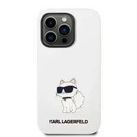 Karl Lagerfeld KLHMP14LSNCHBCH iPhone 14 Pro 6.1" baltas silikoninis dėklas Choupette, magnetinis (MagSafe)