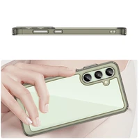 Kosmoso dėklas su gelio rėmu Samsung Galaxy S24 FE - permatomas juodas