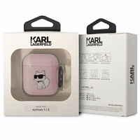 Karl Lagerfeld KLA2HNCHTCP Airpods 1/2 dėklas rožinis/rožinis Ikonik Choupette