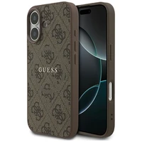 GUESS dėklas telefonui IPHONE 17, suderinamas su MagSafe GUHMP17SG4GFRW (PU 4G Ring Classic Logo) rudas